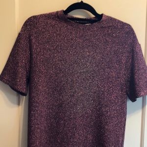 H&M sparkling elastic pink long shirt